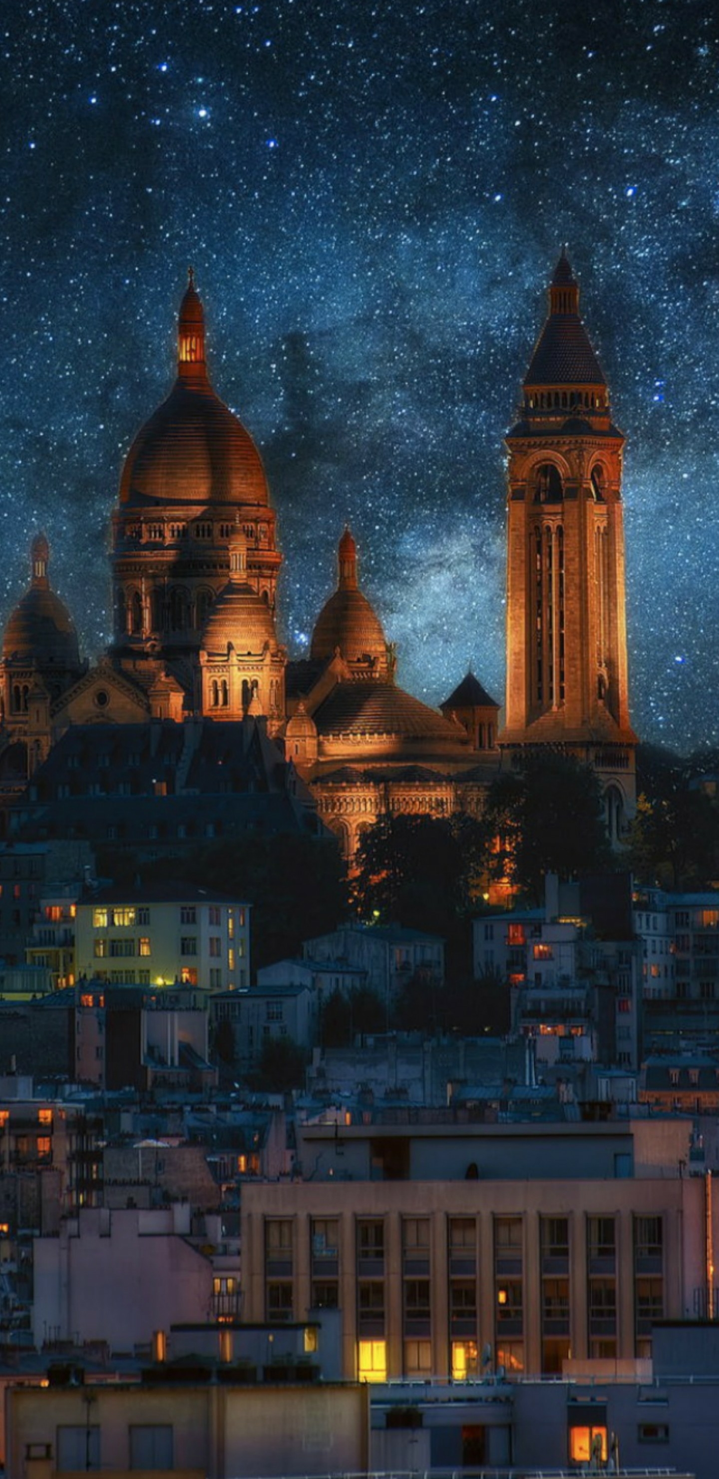 全面屏手机壁纸-城堡夜景