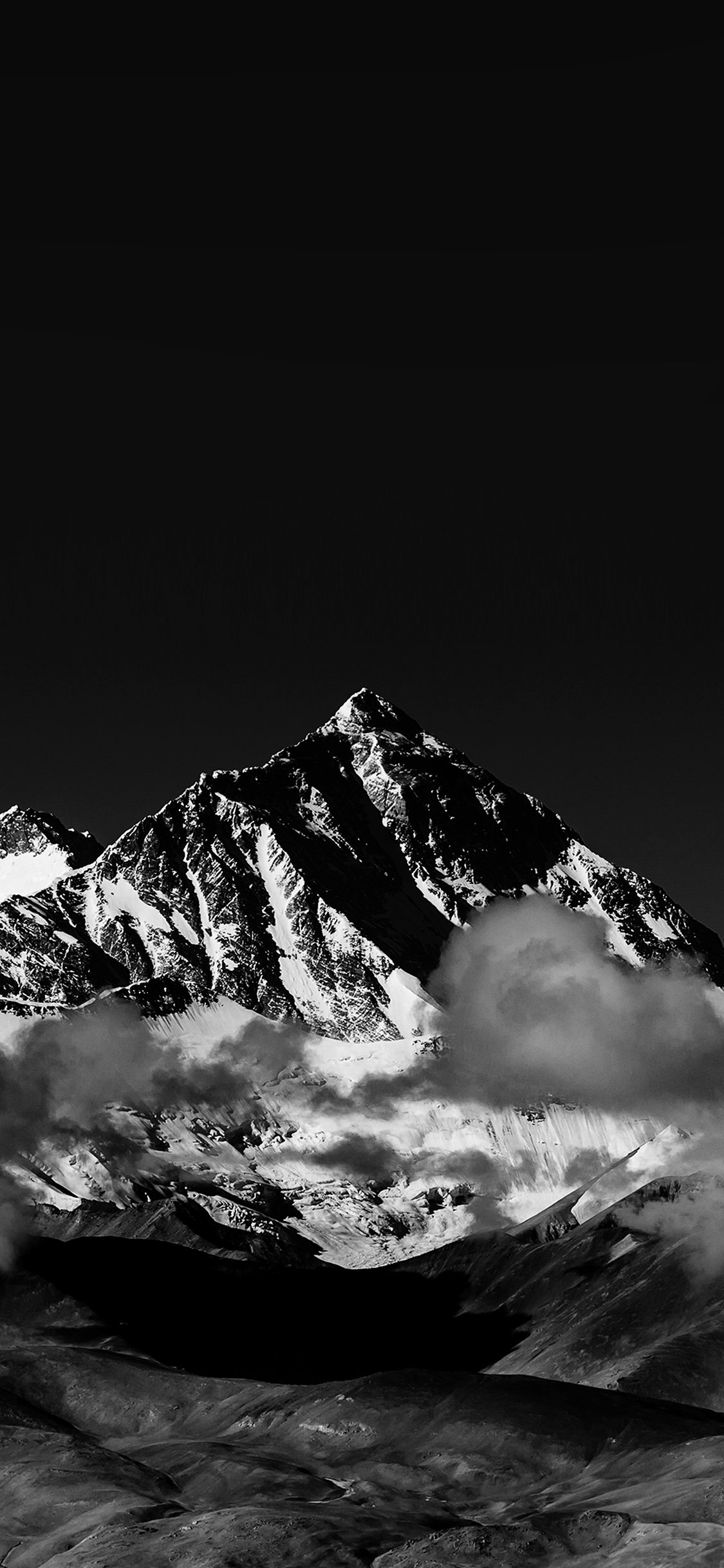 iphoneX壁纸 – 黑夜雪山（2436 × 1125）