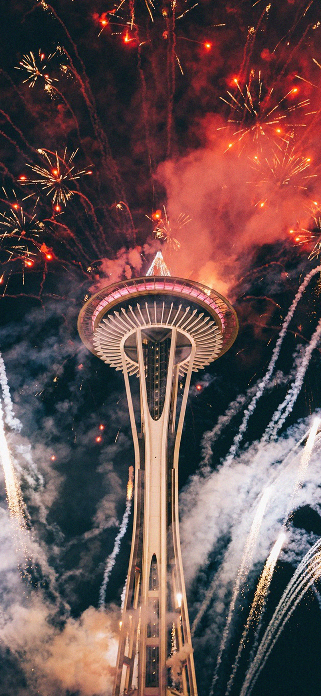 iphoneX城市烟花壁纸（2436 × 1125）