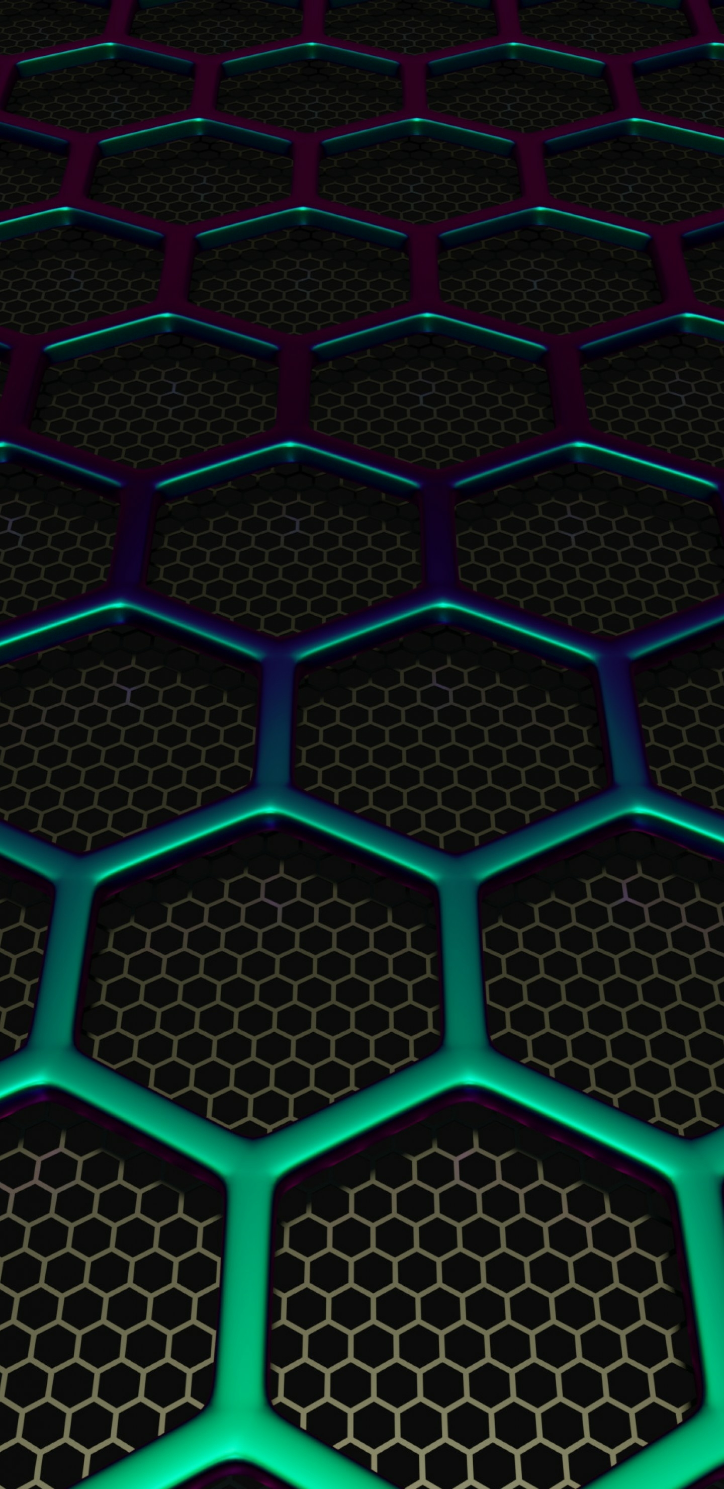 2960×1440 2K手机壁纸 – 金属质感的网格