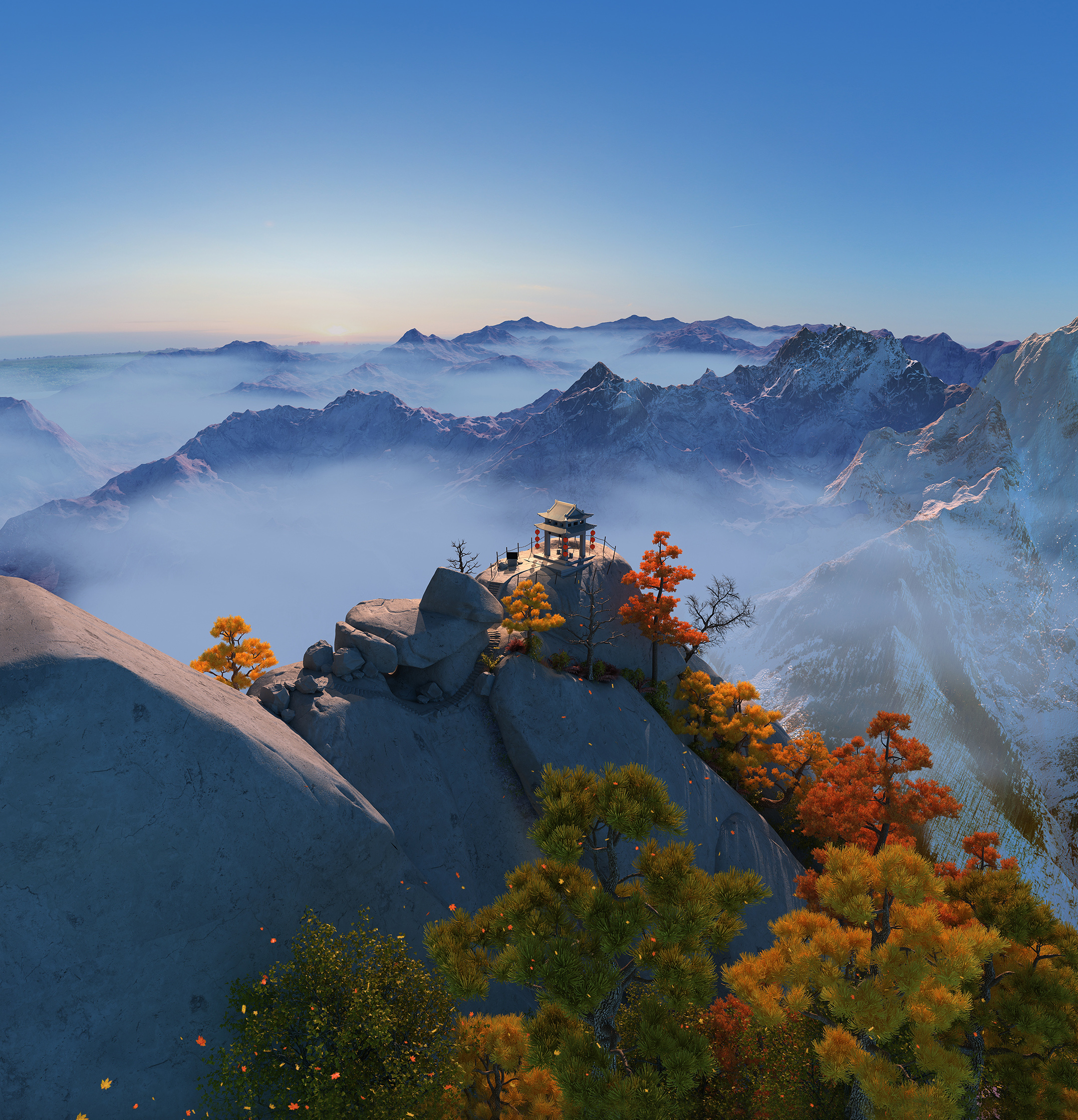 华为mate 20手机壁纸-高山意境