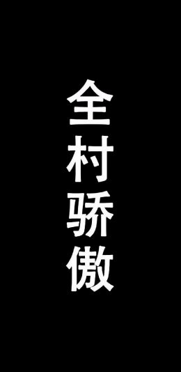 iPhone XS Max, iPhone XS, iPhone X, iPhone XR手机壁纸-全村骄傲文字壁纸