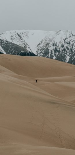 一面沙漠一面雪山