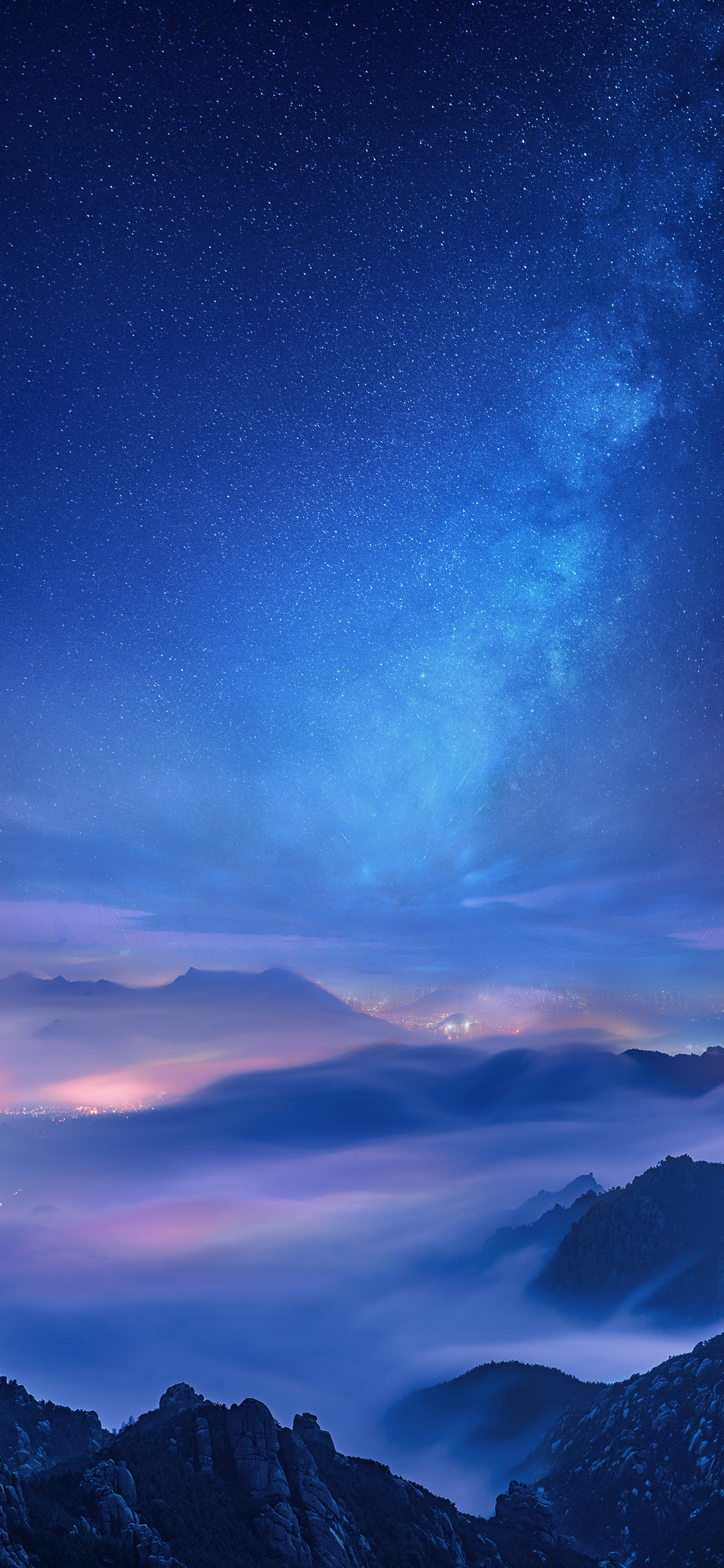 小米9手机壁纸(2340×1080)-星空