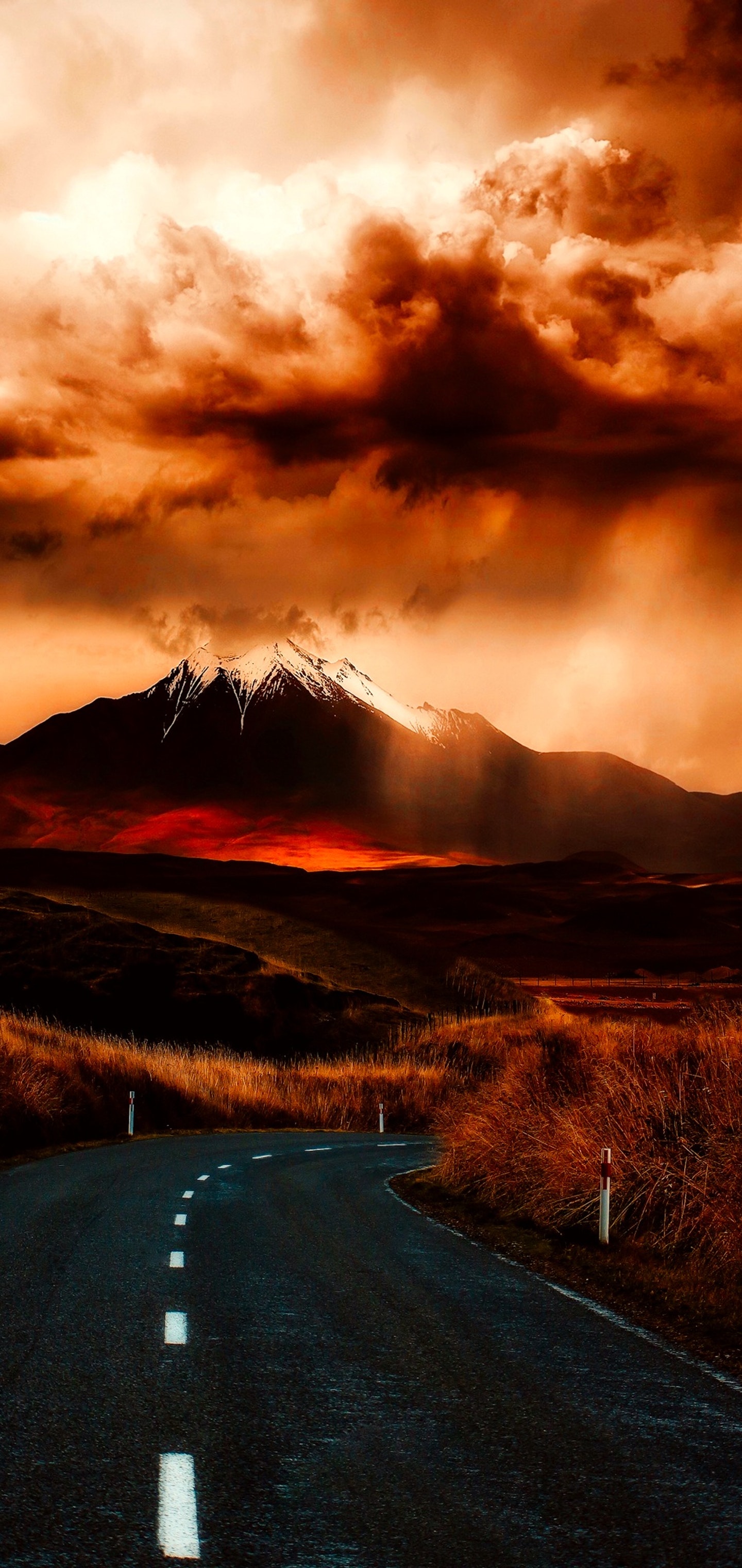 3040×1440手机壁纸(适配三星note10+)|红色的富士山