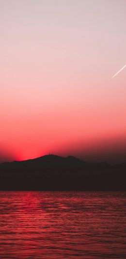 [2340x1080]手机壁纸推荐:晚霞和湖光