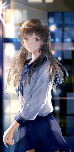 女孩 制服 水手服 少女动漫手机壁纸