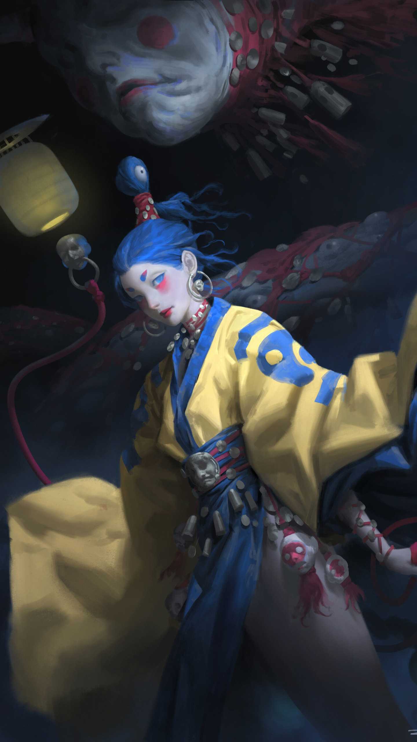 日漫女巫师人物角色插画高清手机壁纸