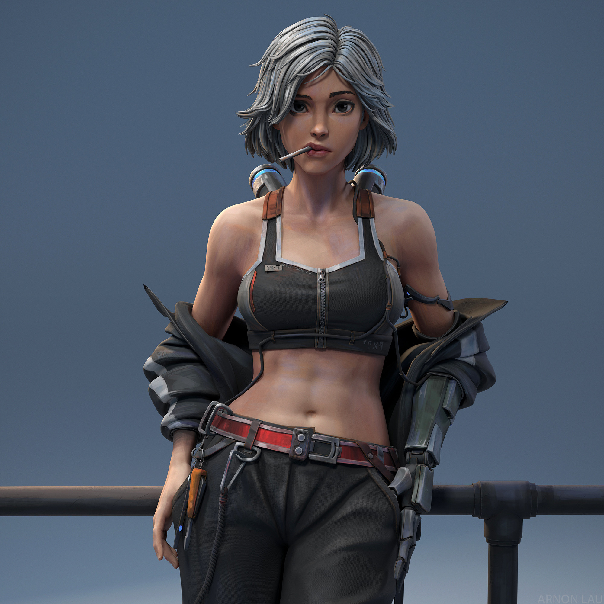 叼着烟的霸气动漫女人