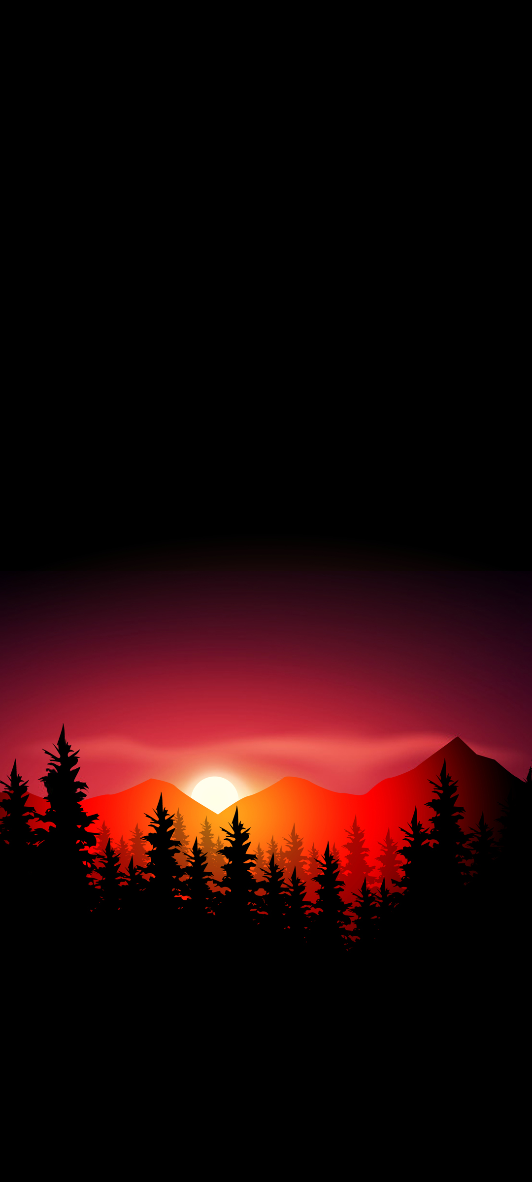 简约风景 日落 山 风景手机壁纸