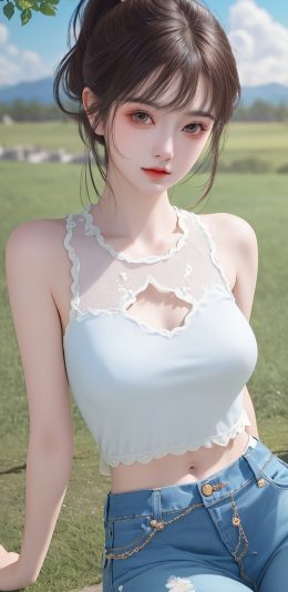 夏装 清新 ai绘画 动漫 夏天美女手机高清壁纸