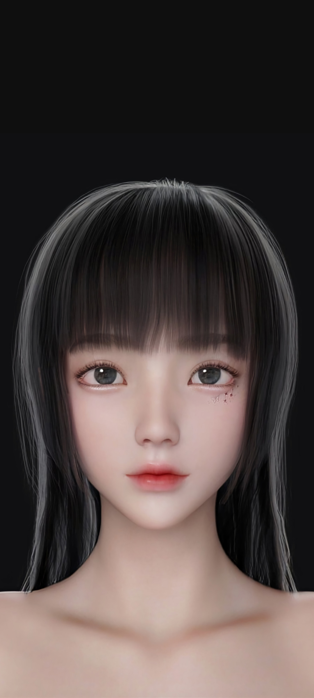 黑色直发女生 麻匪动漫手机壁纸