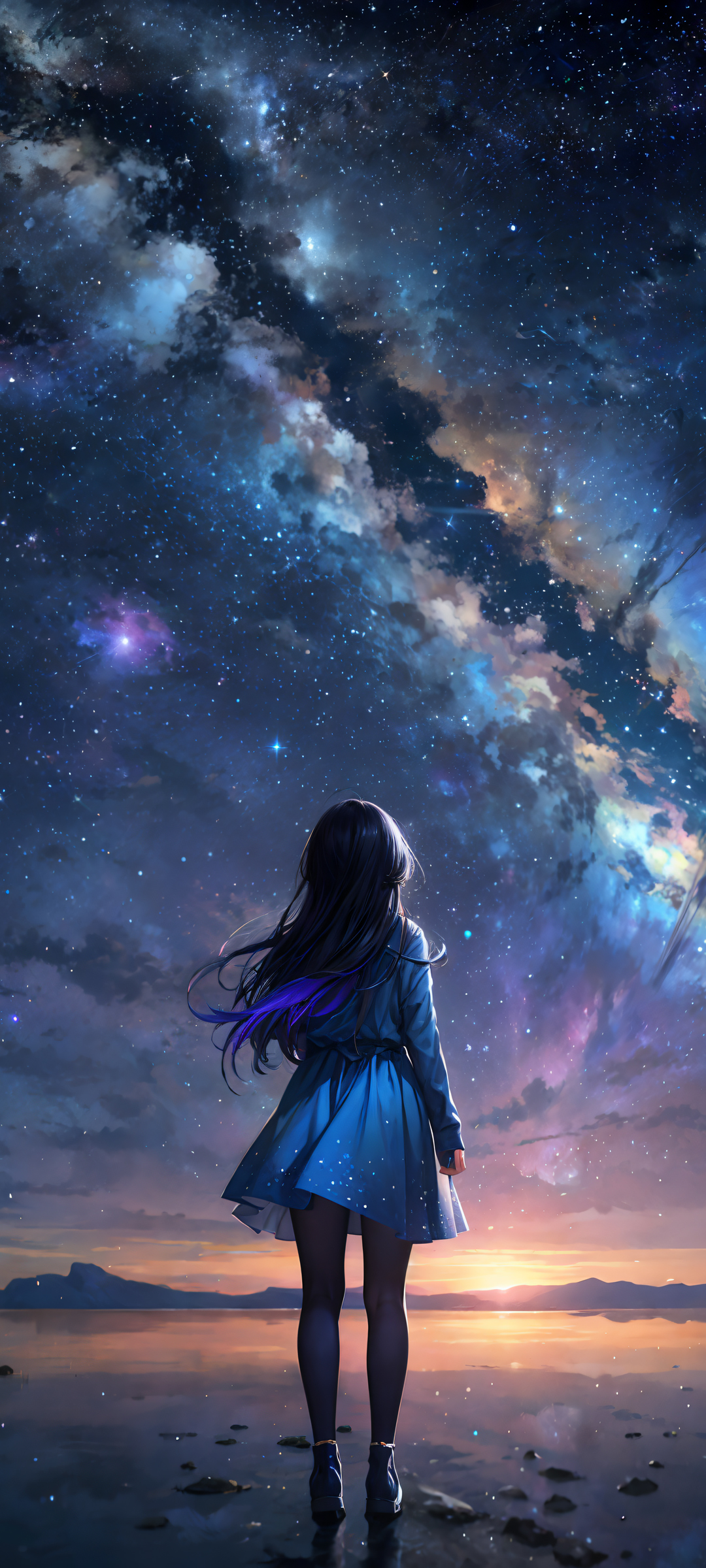 星空下的少女动漫手机壁纸