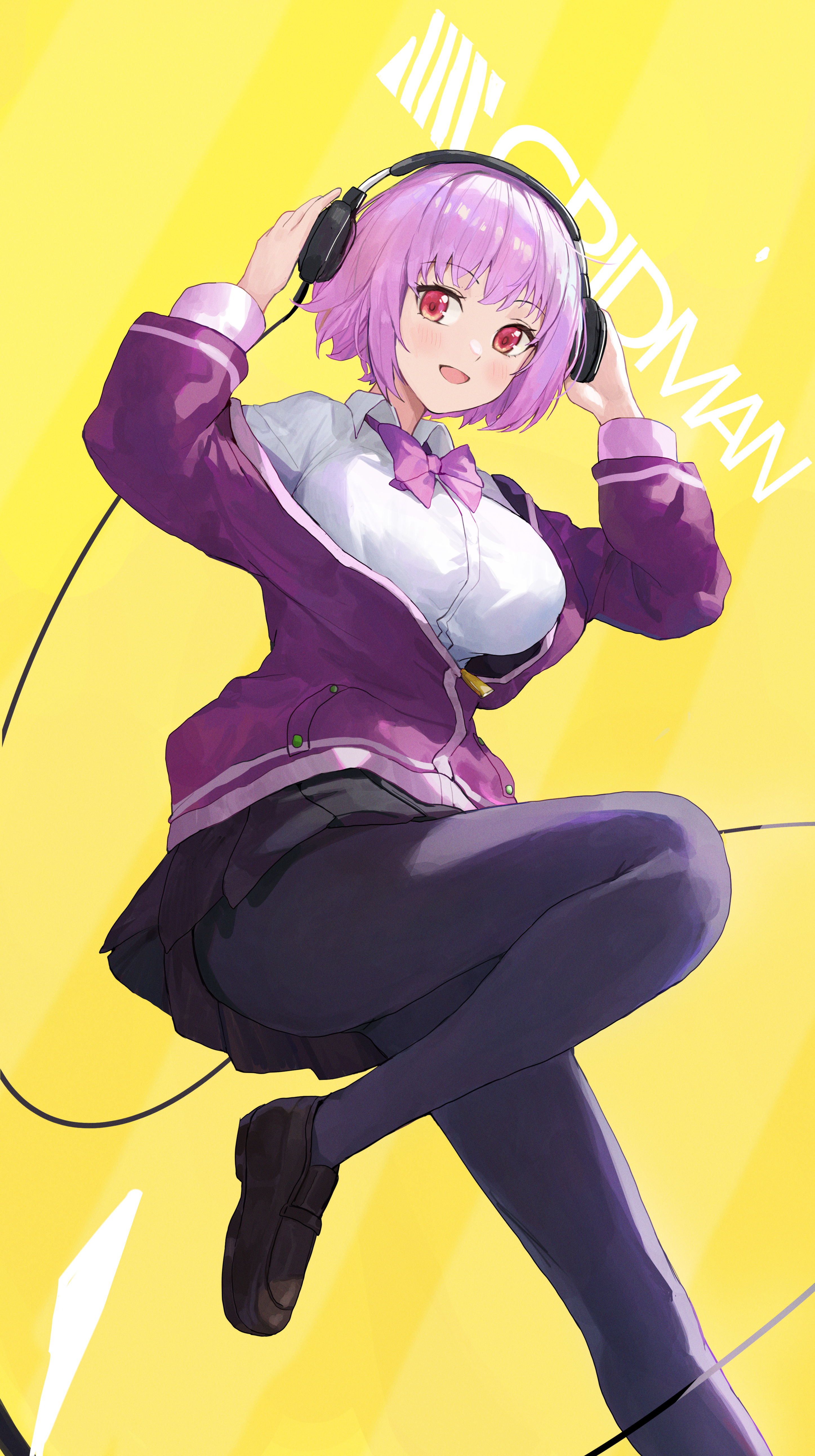 带耳机的小女生 动漫 手机壁纸