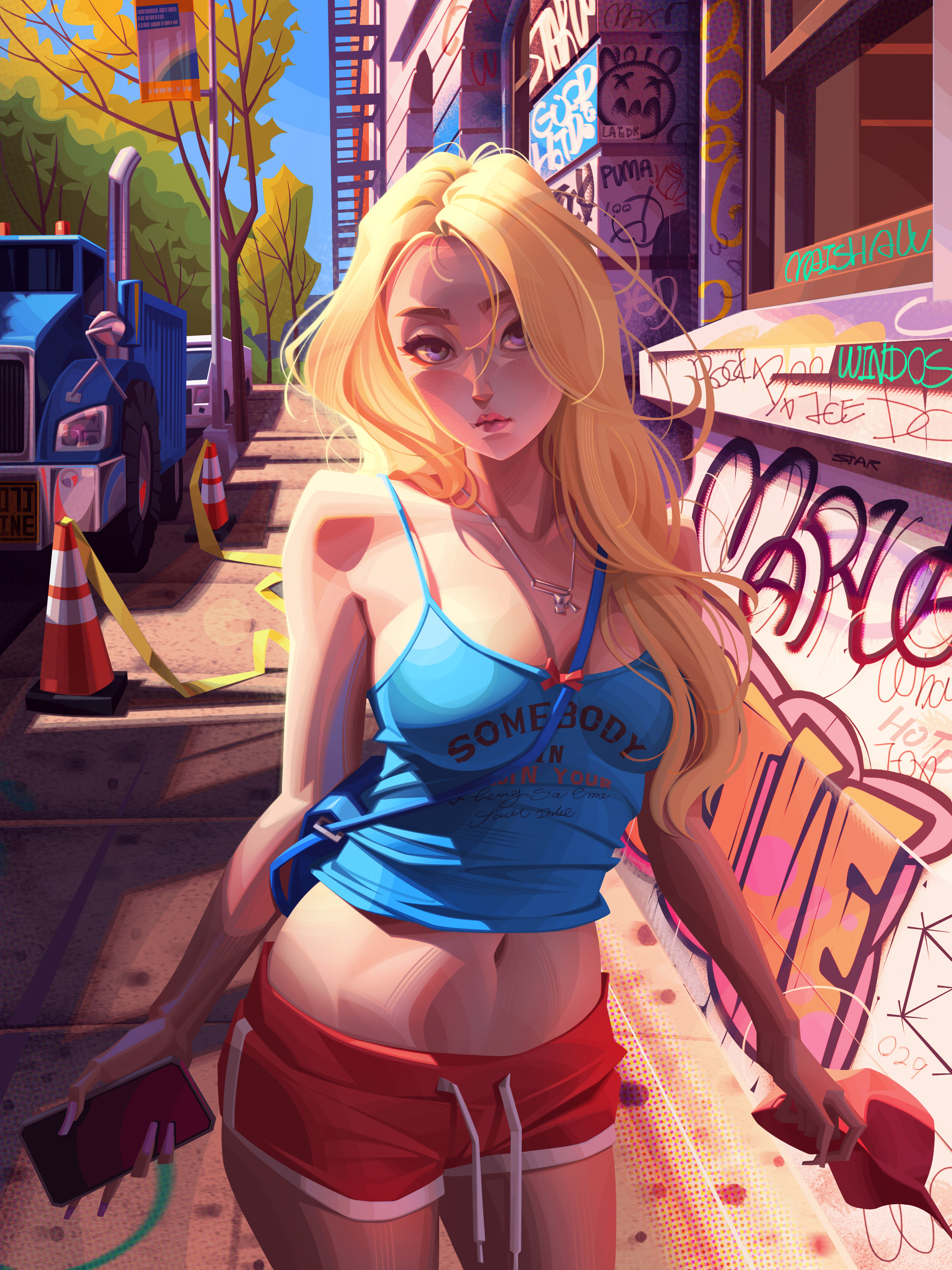 AI绘画 动漫壁纸 女生 夏季