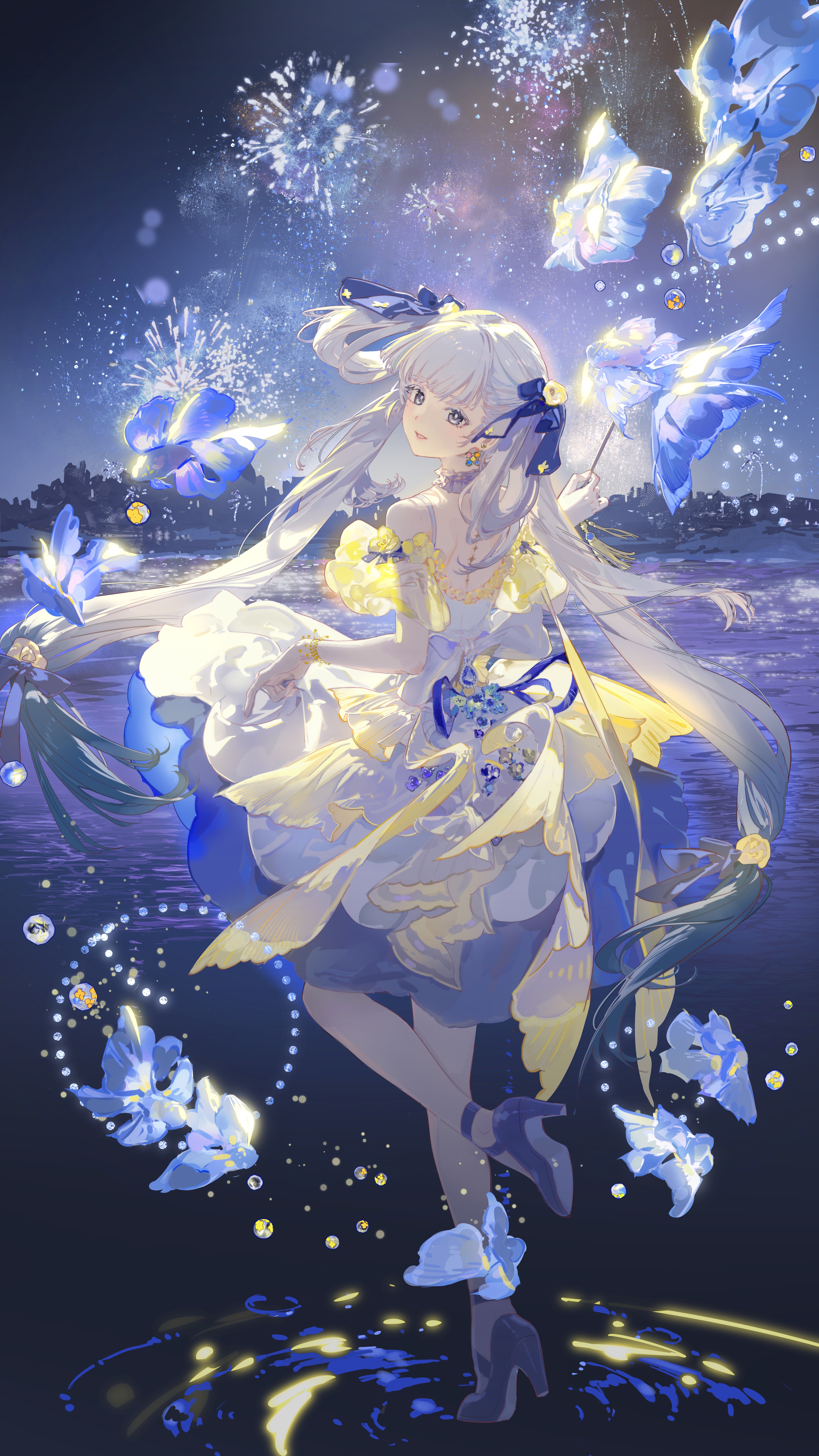 纵向显示｜夜晚｜金溪呼啸波涛