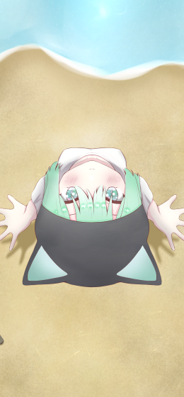 动漫女孩｜看着观众｜绿头发