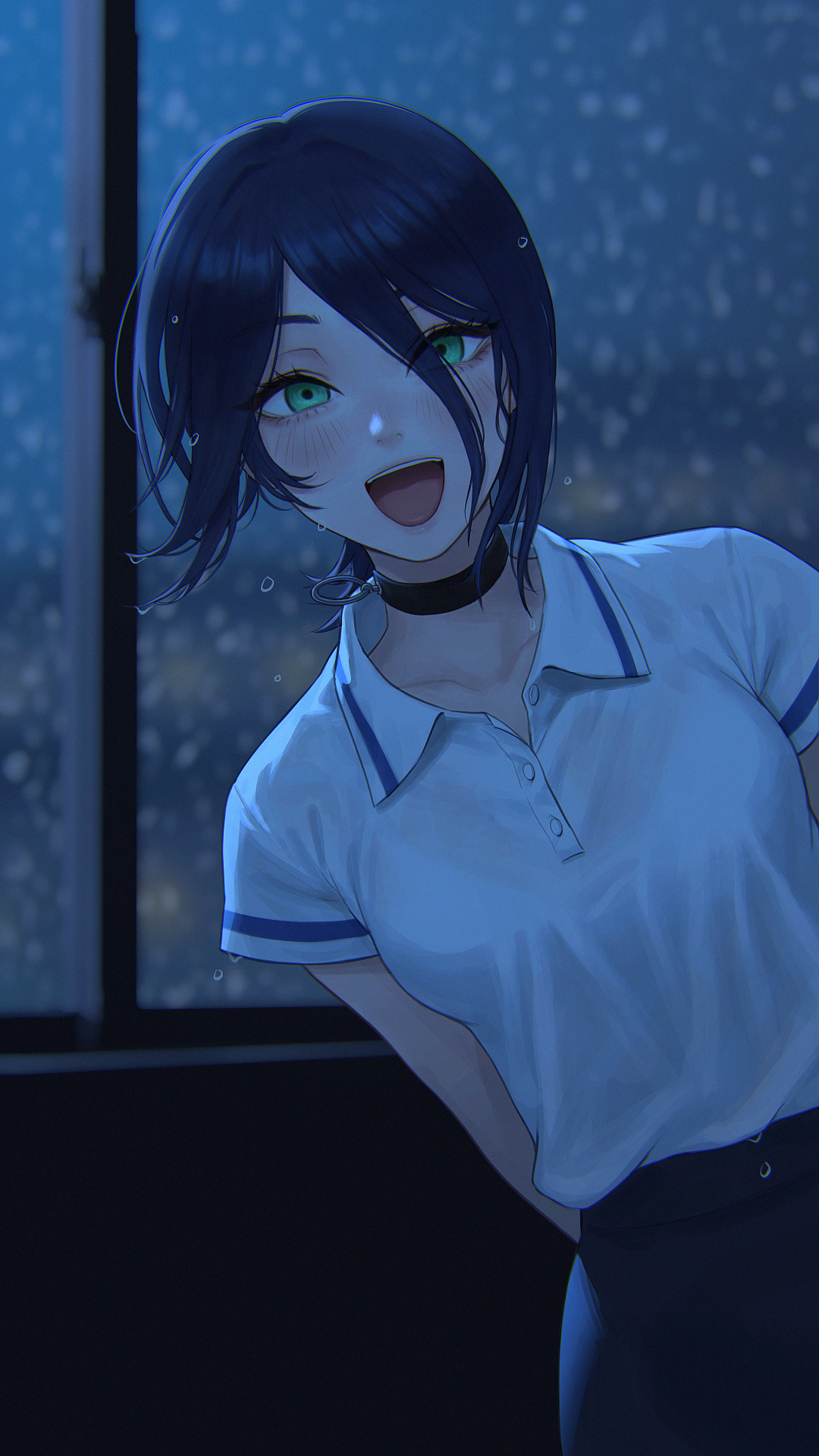 雨｜湿头发｜学校