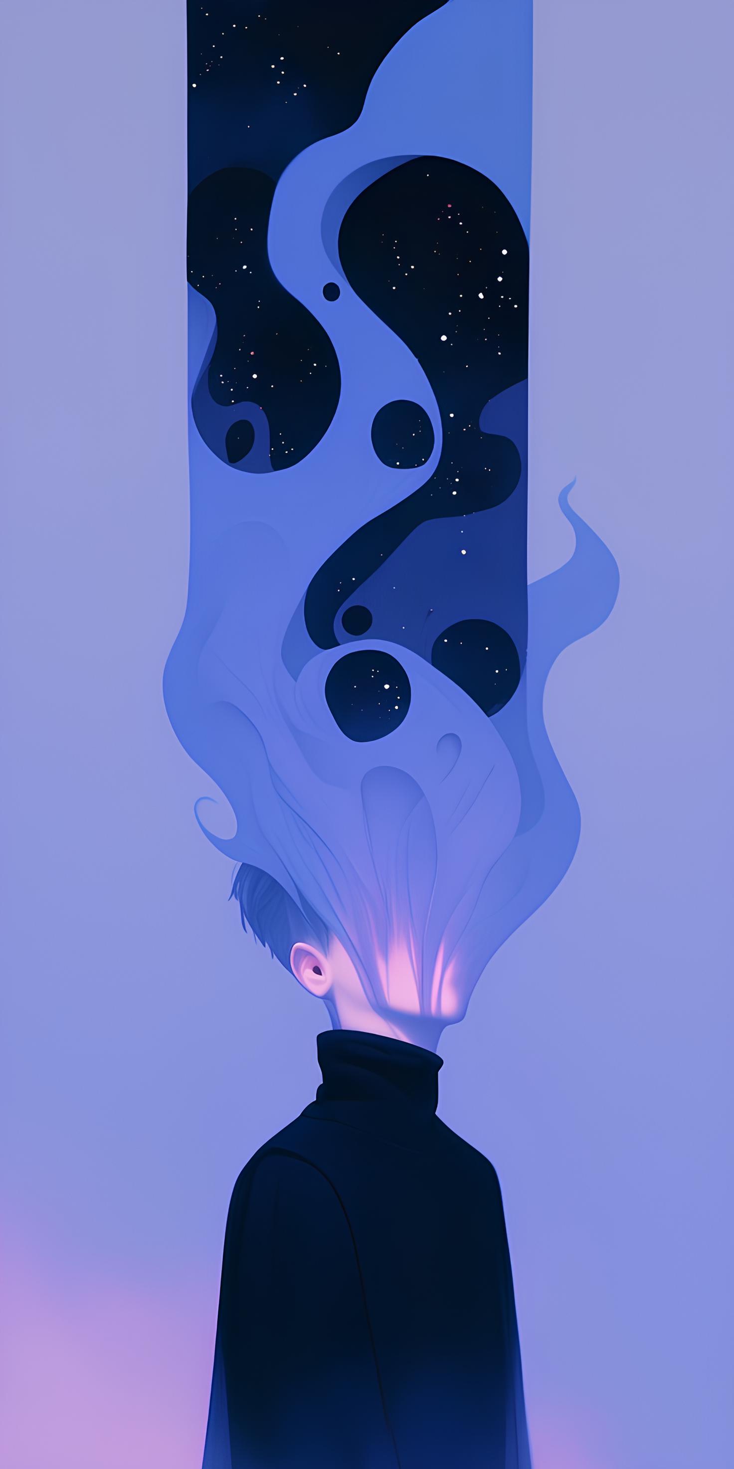 肖像｜蓝色｜数字艺术