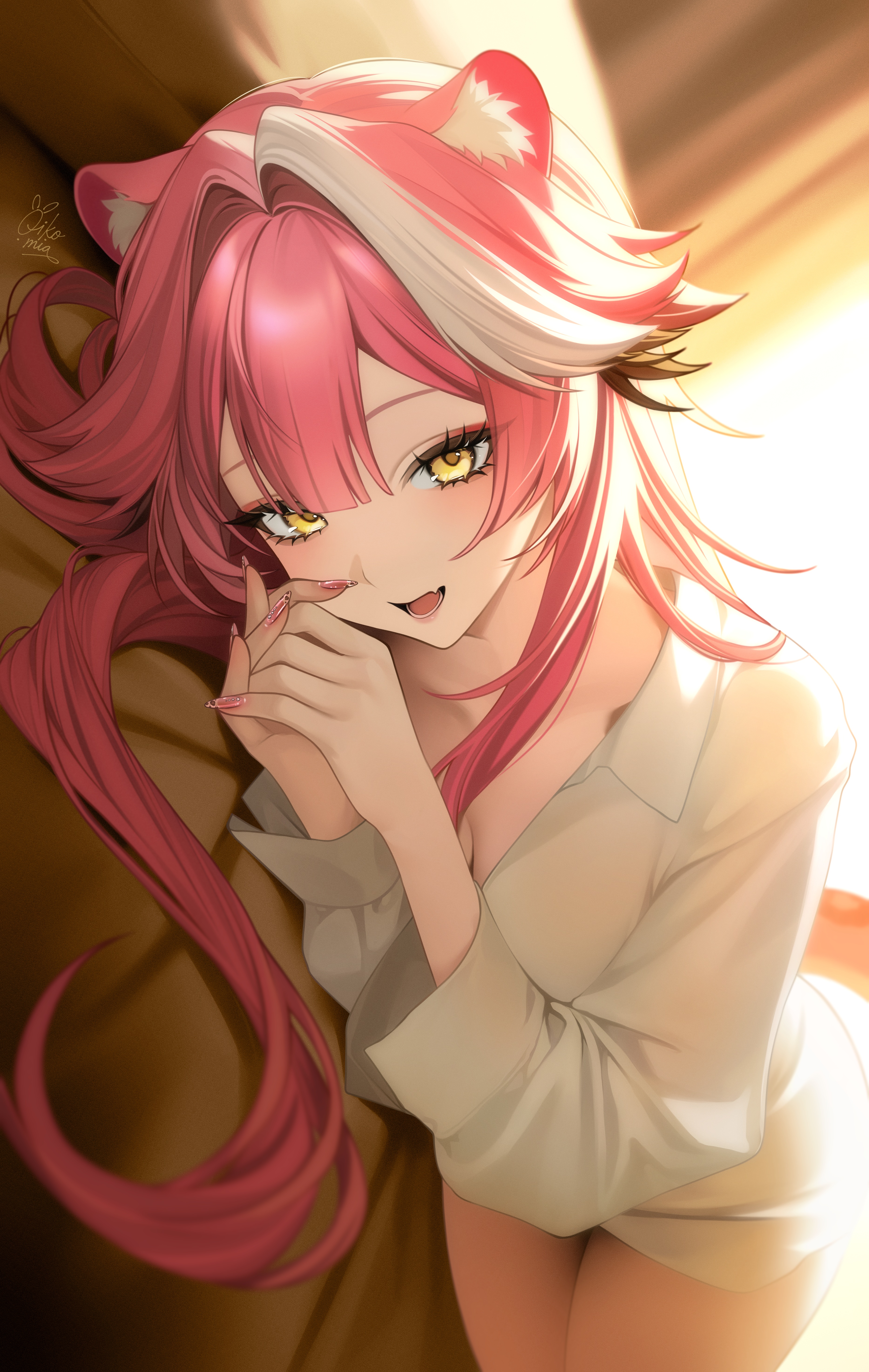 动物耳朵｜拉奥拉豹｜粉红色的头发