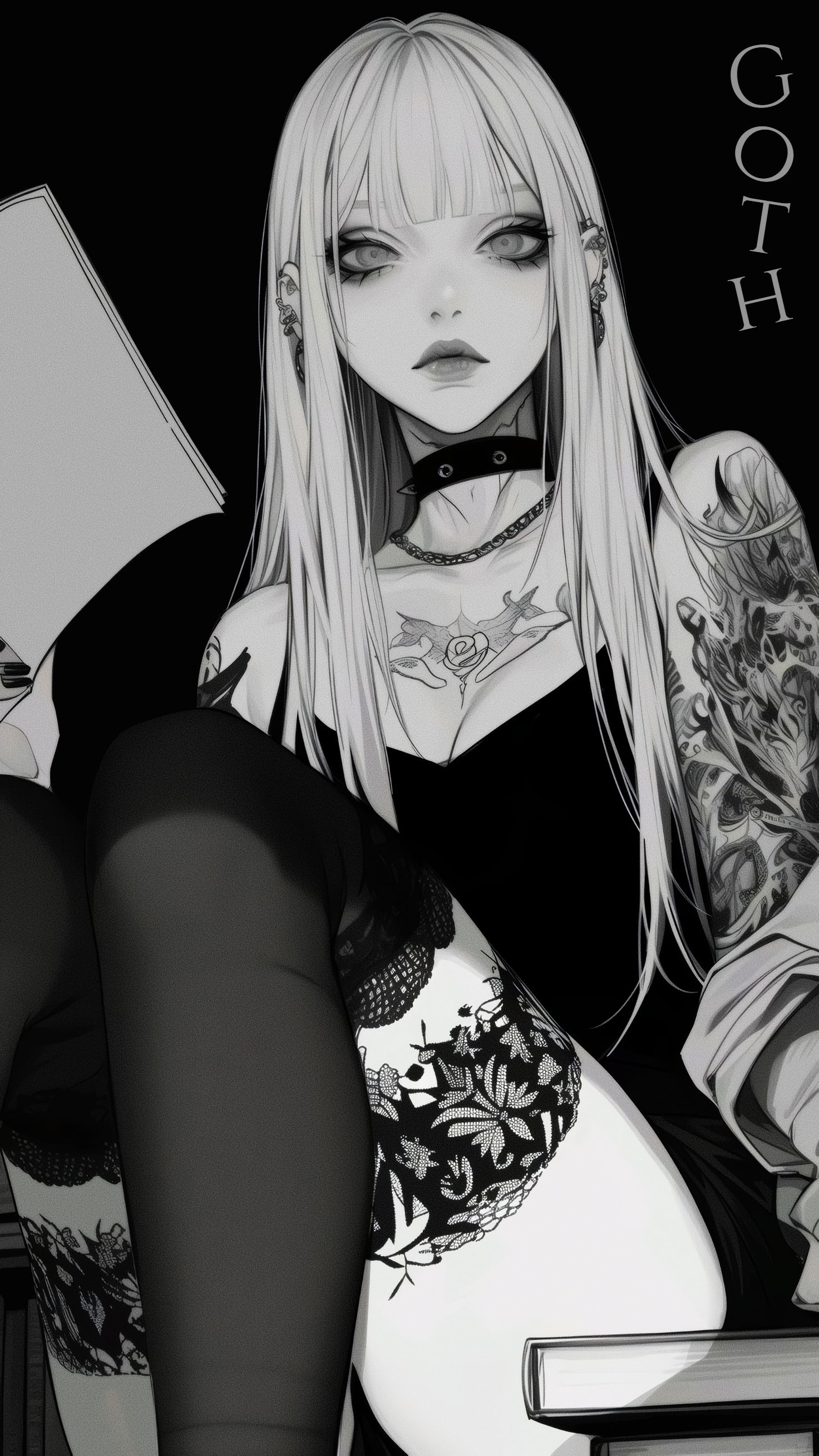 哥特｜单色｜纵向显示