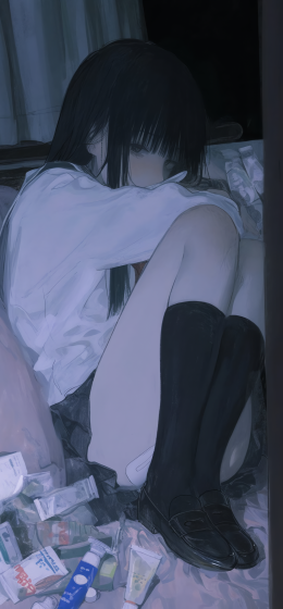 伤心｜暗色｜纵向显示