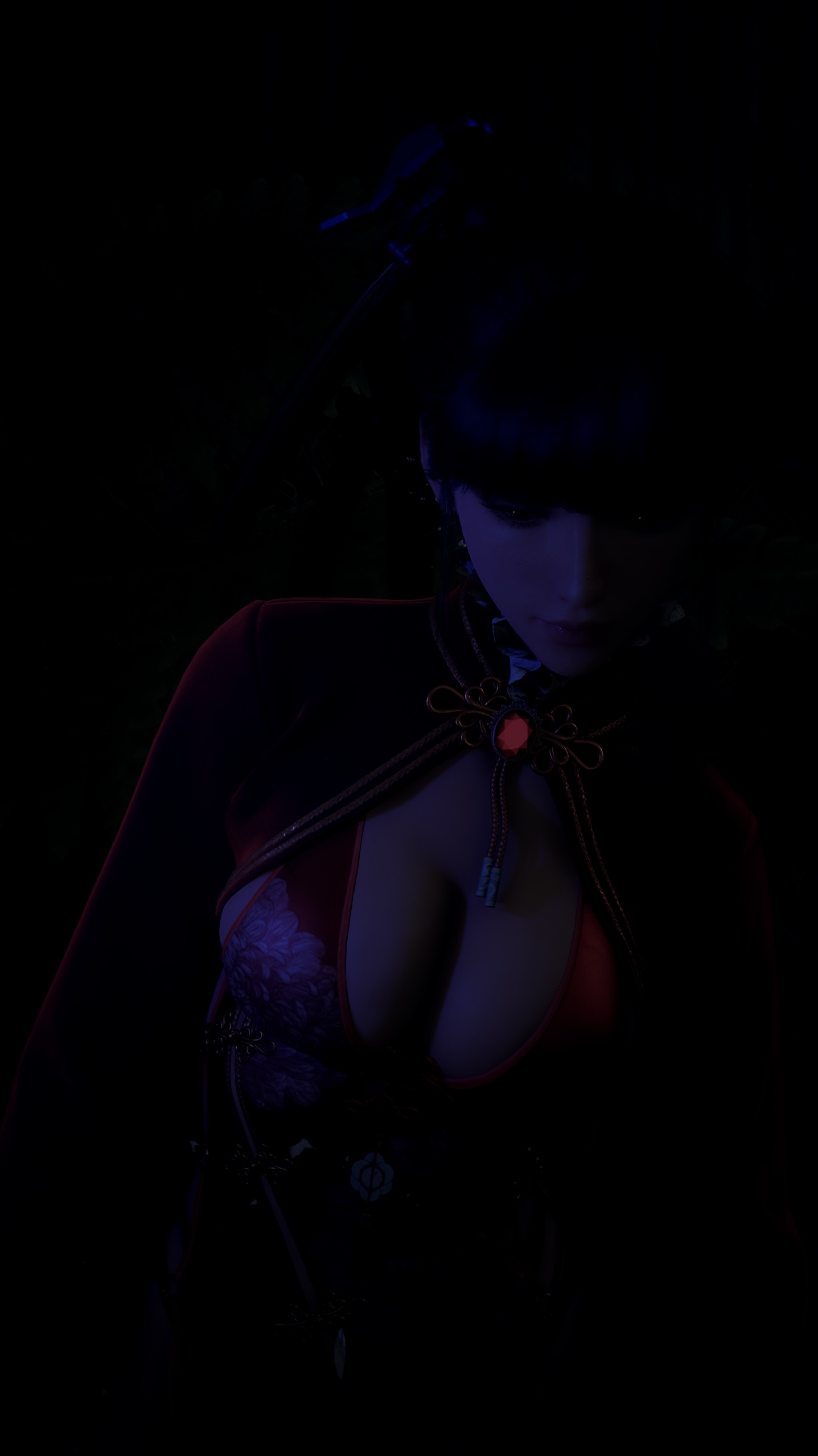 夜星之刃｜红色连衣裙｜蓝光