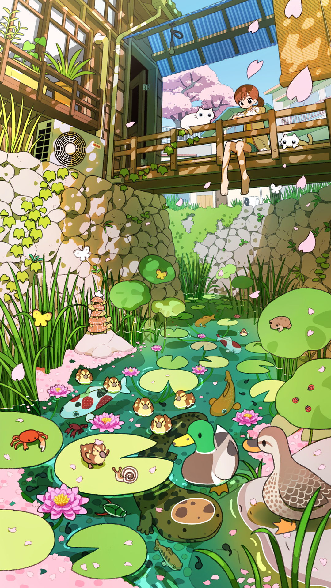 坐着｜河｜池塘