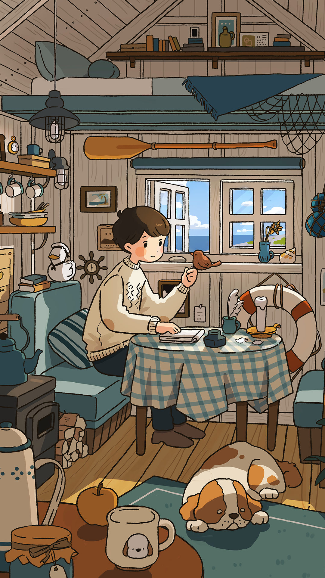 坐着｜狗｜鸟类