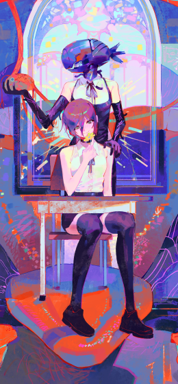 电锯人｜桌子｜高筒袜