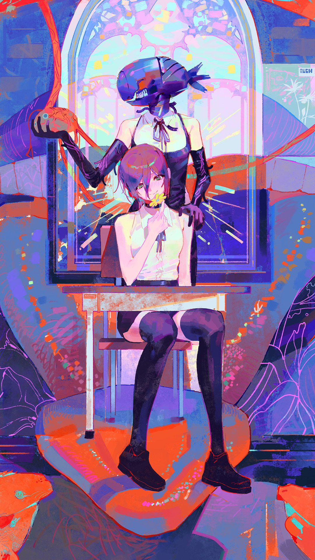 电锯人｜桌子｜高筒袜