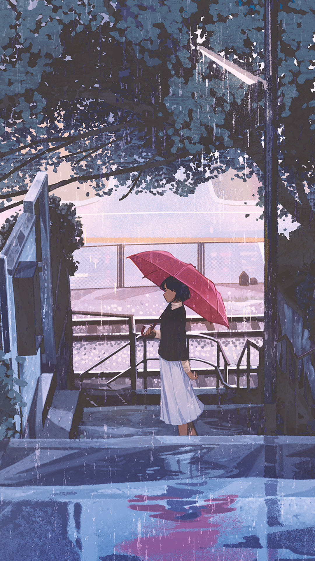 女性｜伞｜黑头发