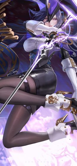 氯林德原神影响｜电子游戏女孩｜数字艺术