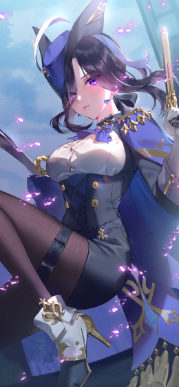 带枪的女孩｜动漫女孩｜黑头发