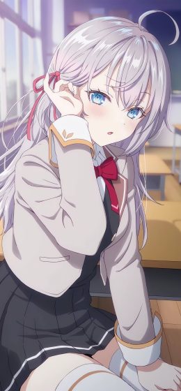 看着观众｜白头发｜坐着