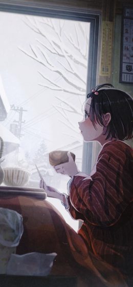 纵向显示｜看着别处｜动漫女孩