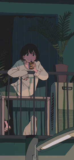 坐着｜纵向显示｜动漫女孩