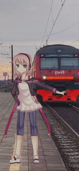 车站｜动漫女孩｜铁路