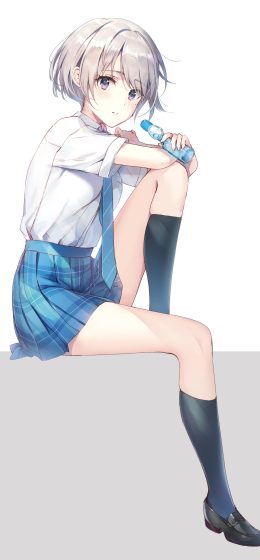 黑袜子｜蓝色裙子｜黑色鞋类