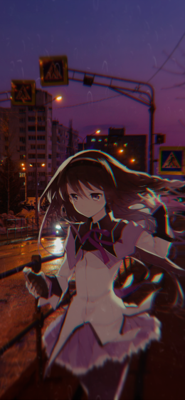 哭｜动漫女孩｜路灯