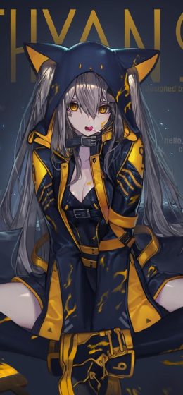 金色的衣服｜动漫女孩｜鞋悬垂