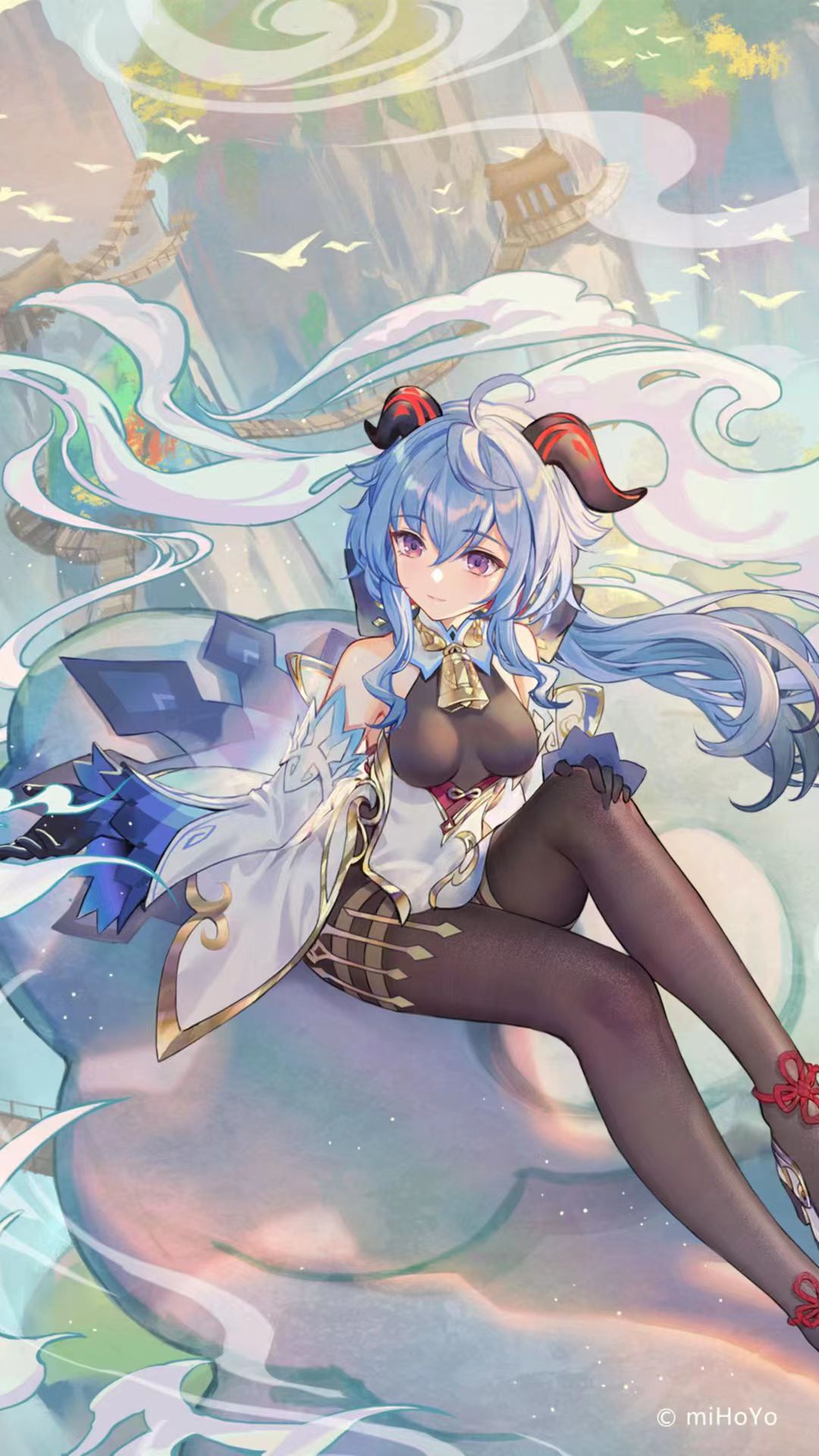 纵向显示｜蓝色头发｜赣榆原神冲击