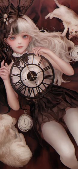 动漫｜两种色调的头发｜纵向显示