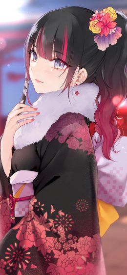 和服｜头发上的花｜动漫女孩