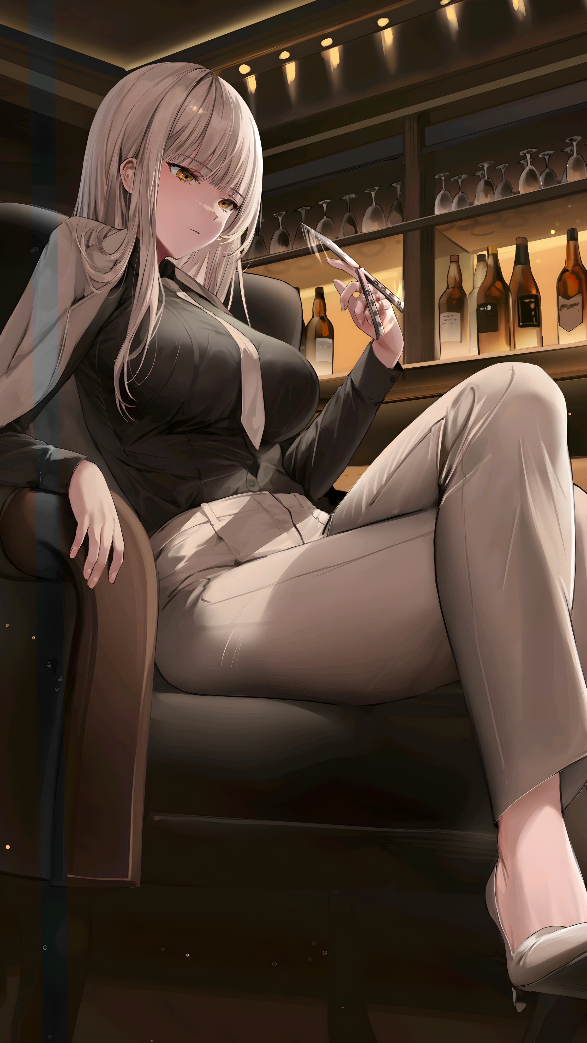 动漫女孩｜动漫｜双腿交叉