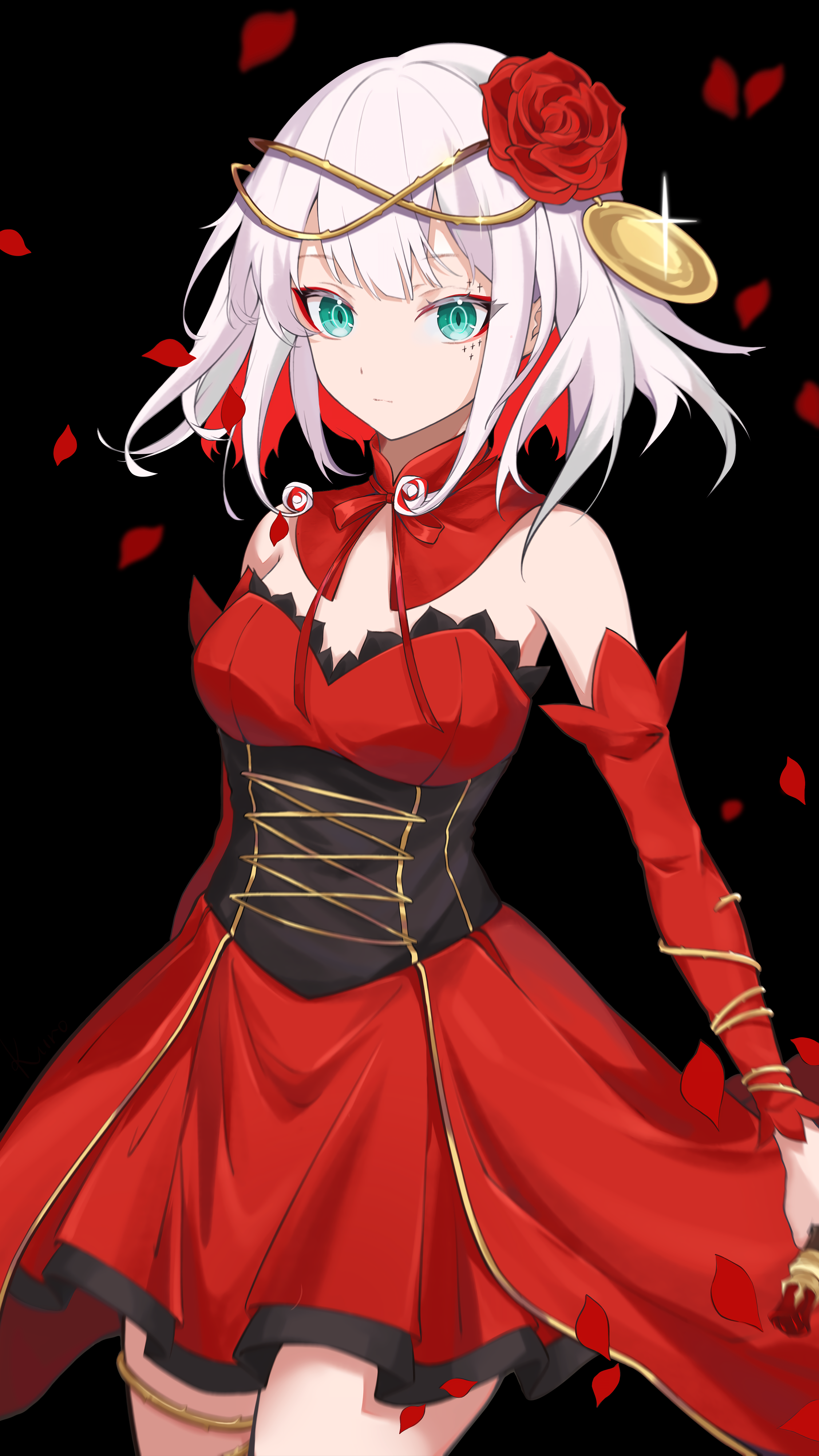 头发上的花｜动漫女孩｜花瓣