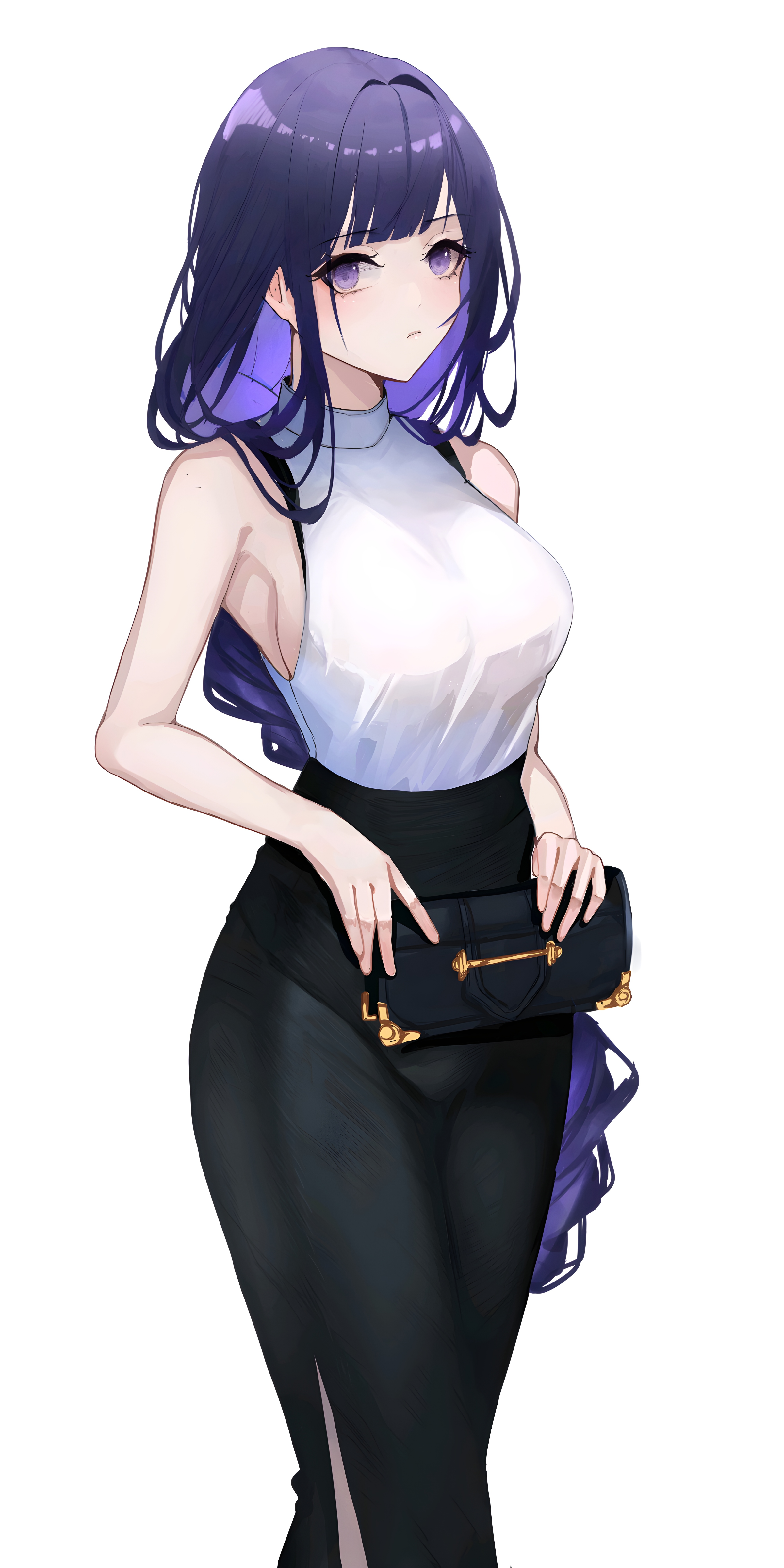 艺术品｜紫色头发｜雷电将军原神冲击