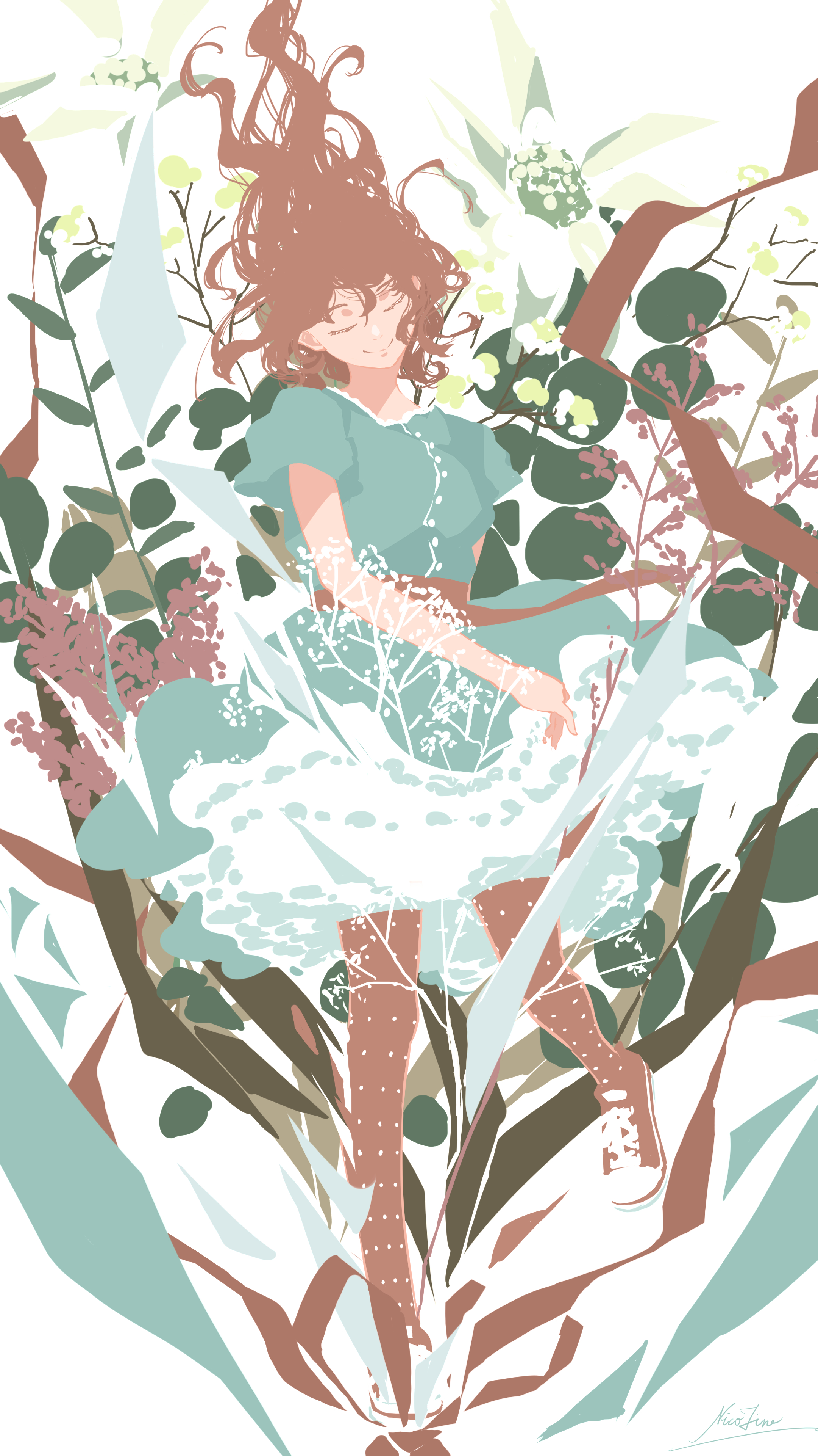 妮可·蒂娜｜闭着眼睛｜动漫女孩