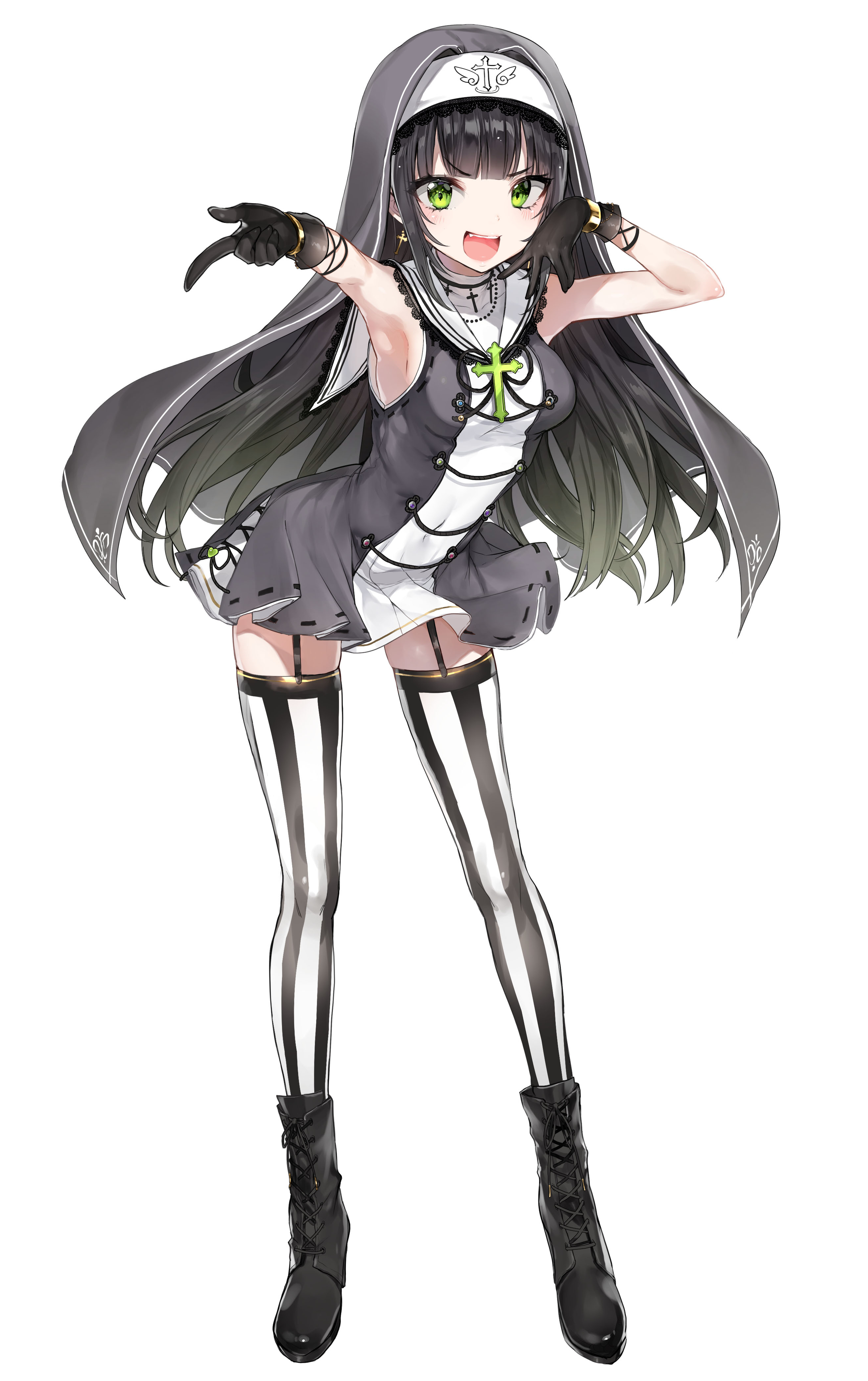 动漫女孩｜白色背景｜艺术品