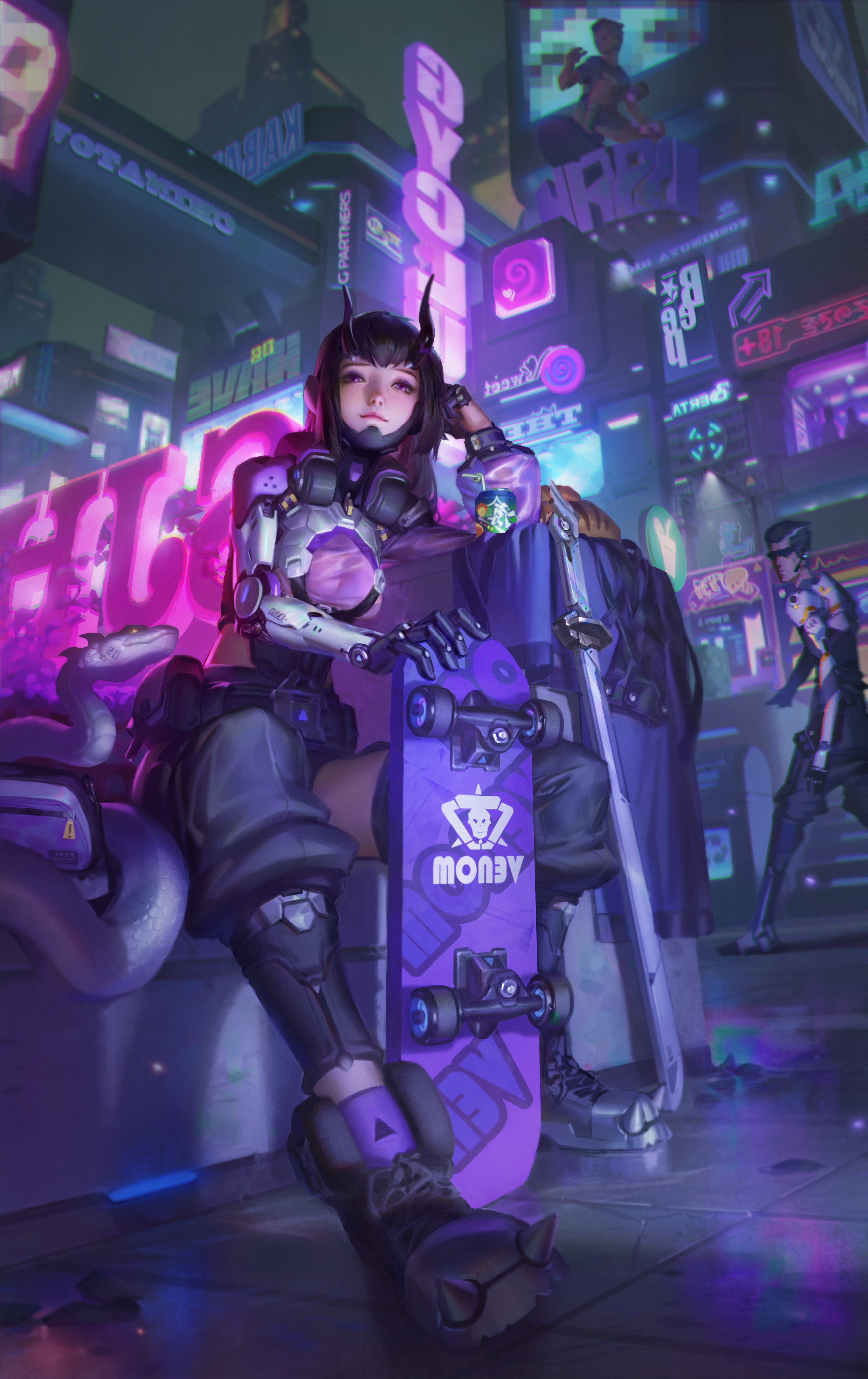 氖｜滑板｜动漫女孩